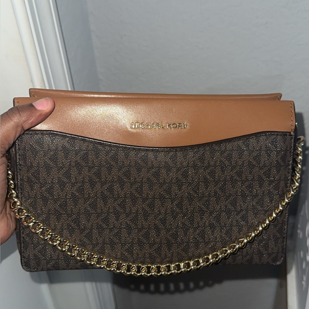 Michael Kors Brown and Tan Shoulder Bag